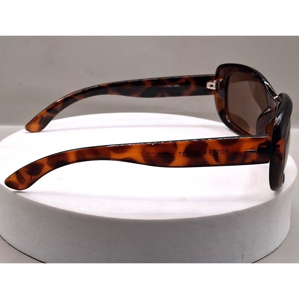 Foster Grant Election Women's Wrap Polarized Amber Brown Sunglasses - Picture 6 of 15
